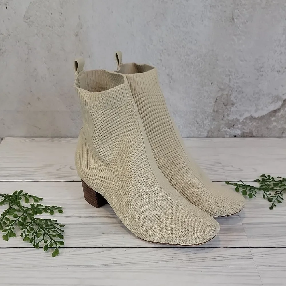 Joie Neely Sock Ankle Boot - Cream Womens Size 8.5
